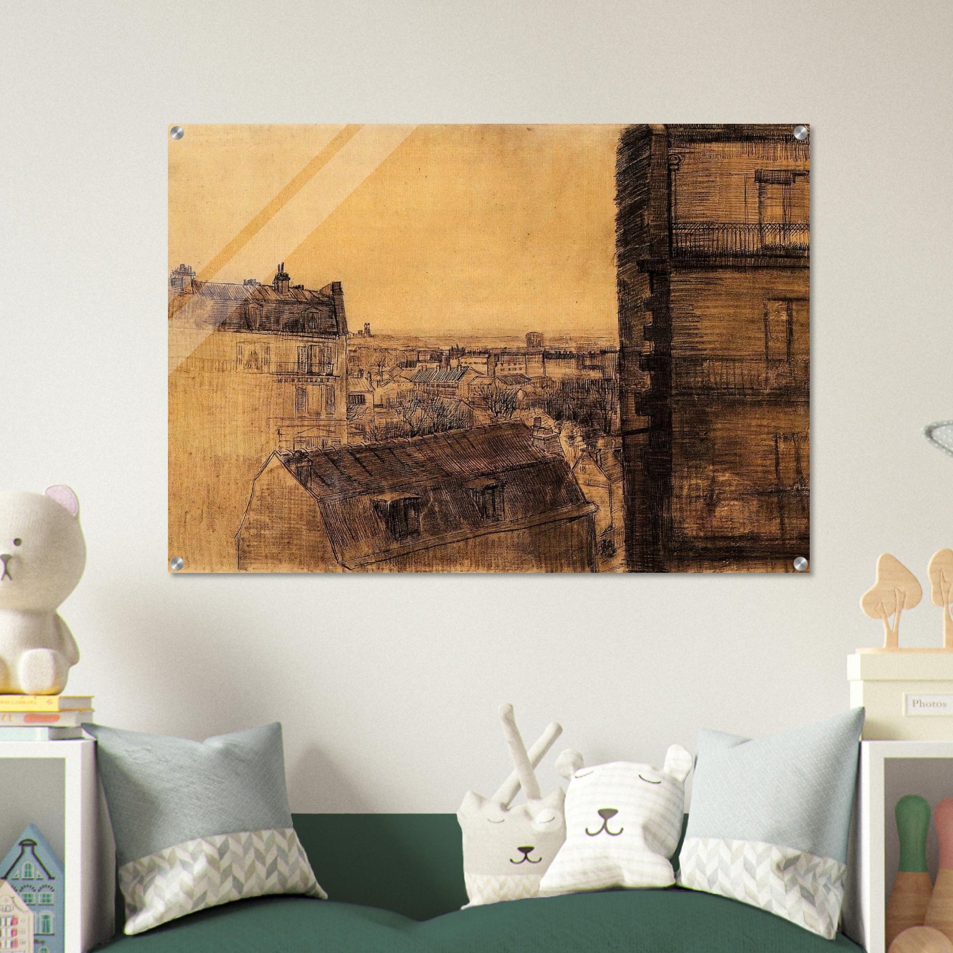 View from the Apartment in the Rue Lepic - Vincent van Gogh Acrylic Print - 70x100 cm / 28x40″ inches