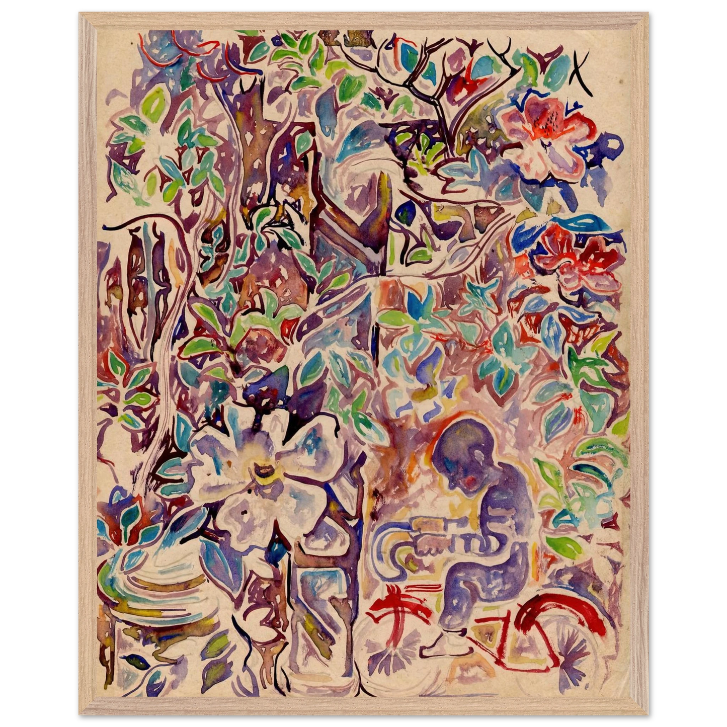Walter Inglis Anderson - Walter Anderson Wall art - 27x35 cm / 11x14 inches - Premium Wooden Framed Poster With Fine Art Paper-canvas - White frame