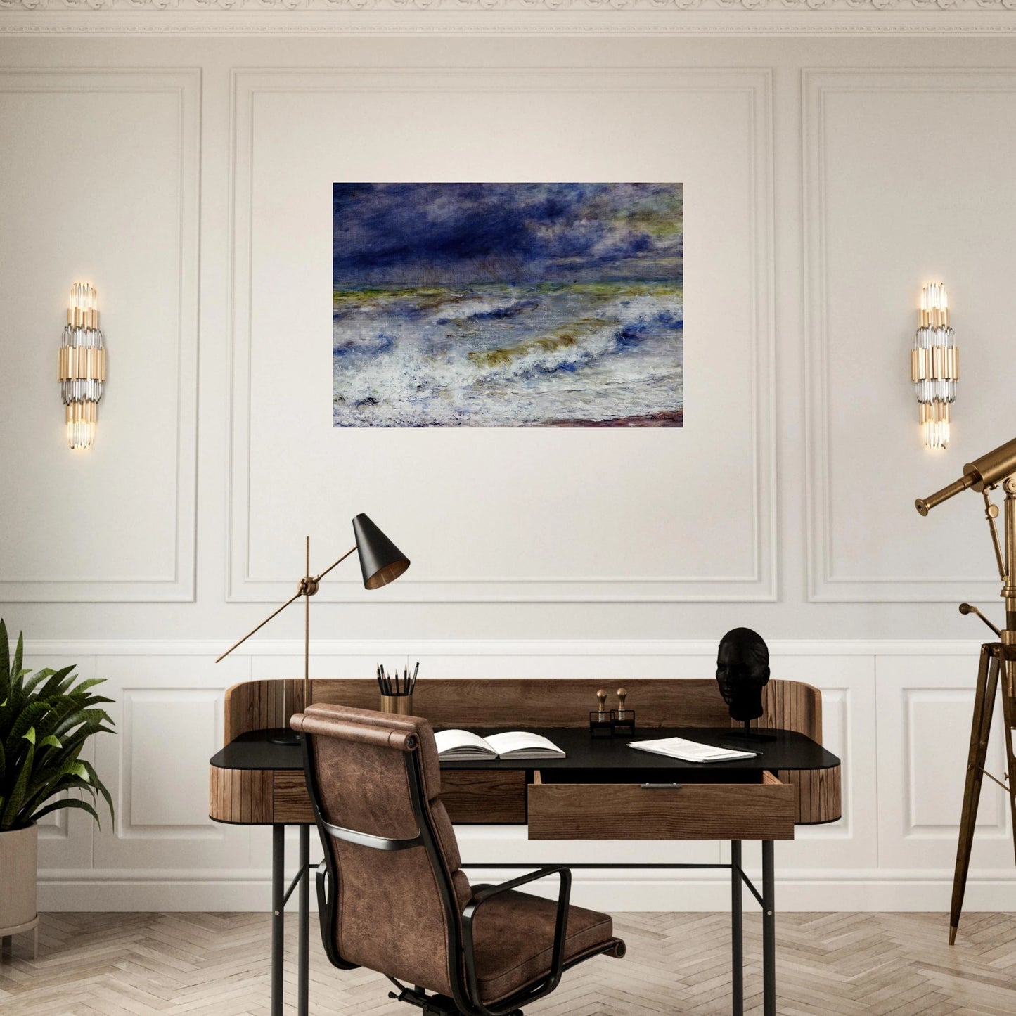 Seascape - Pierre-Auguste Renoir Brushed Aluminum Print - 70x100 cm / 28x40 inches | Pierre-Auguste Renoir Aluminum Print | Pierre-Auguste Renoir Prints