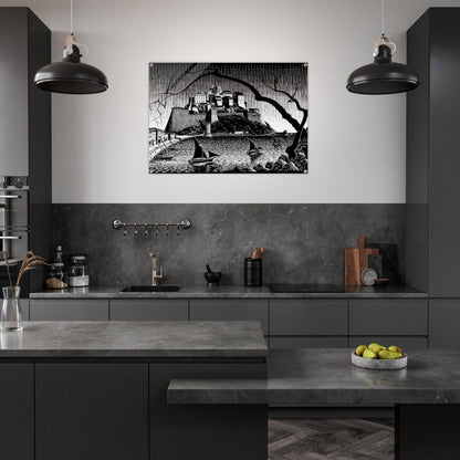 CITADEL OF CALVI CORSICA - MC Escher Acrylic Print - 70x100 cm / 28x40″ inches | MC Escher Wall Art | MC Escher Prints