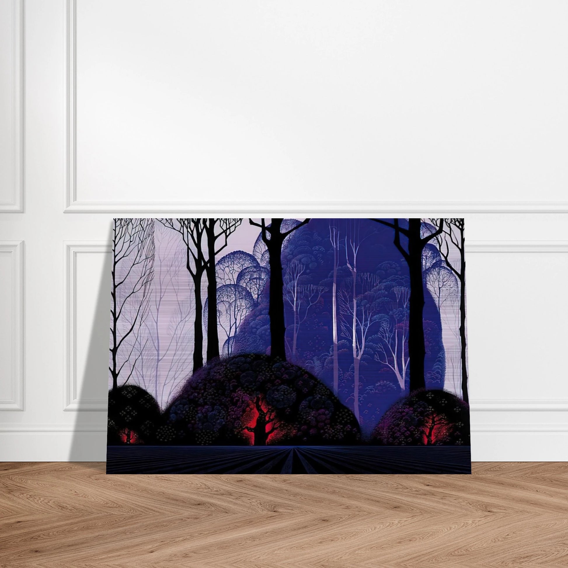 Purple Eucalyptus - Eyvind Earle Brushed Aluminum Print - 70x100 cm / 28x40 inches | Eyvind Earle Aluminum Print | Eyvind Earle Prints