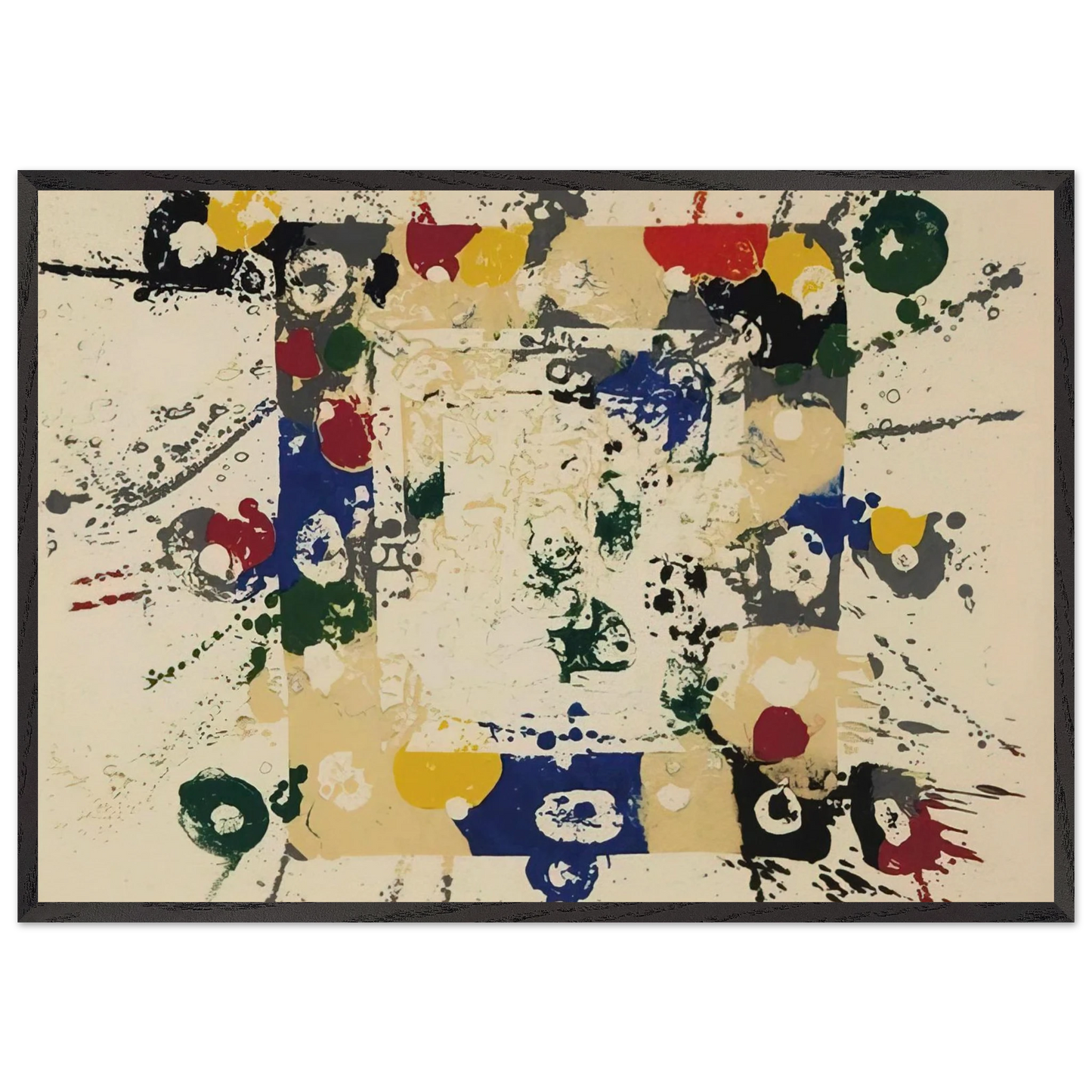 Untitled  SF143S  - Sam Francis 70x100 cm / 28x40 inches Framed Art Print – Black Wooden Frame