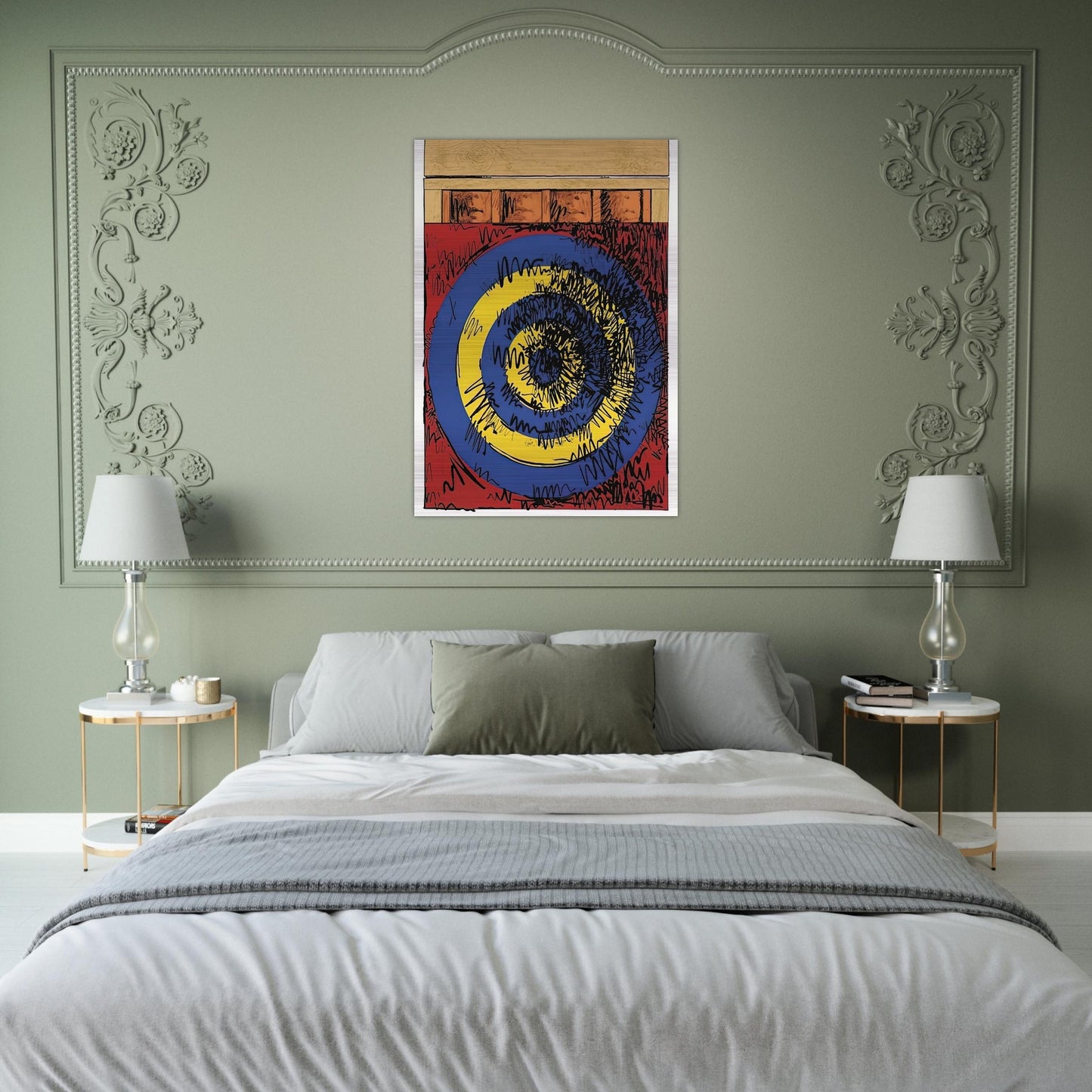 TARGET WITH FOUR FACES ULAE 55 1968 - Jasper Johns Brushed Aluminum Print - 70x100 cm / 28x40 inches | Jasper Johns Aluminum Print | Jasper Johns Prints