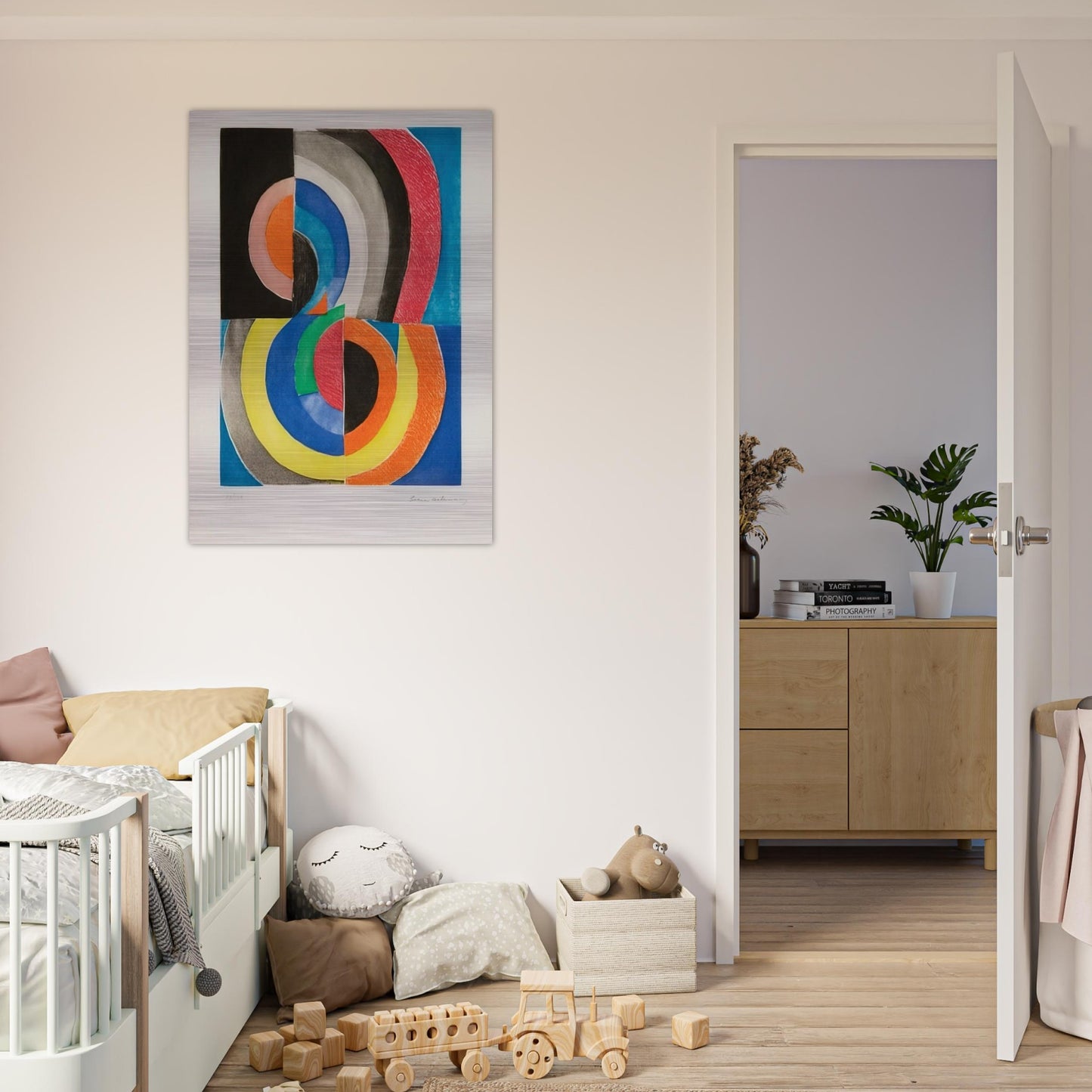 ABSTRACT COMPOSITION WITH SEMICIRCLES - Sonia Delaunay Brushed Aluminum Print - 70x100 cm / 28x40 inches | Sonia Delaunay Aluminum Print | Sonia Delaunay Prints