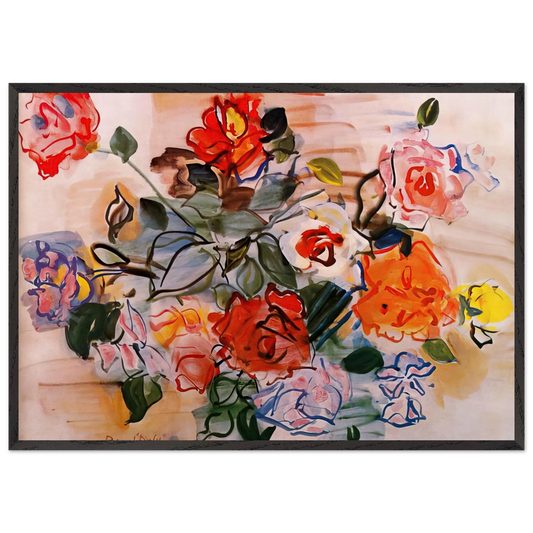 PINK BUNCH 1940 - Raoul Dufy 70x100 cm / 28x40 inches Framed Art Print – Black Wooden Frame