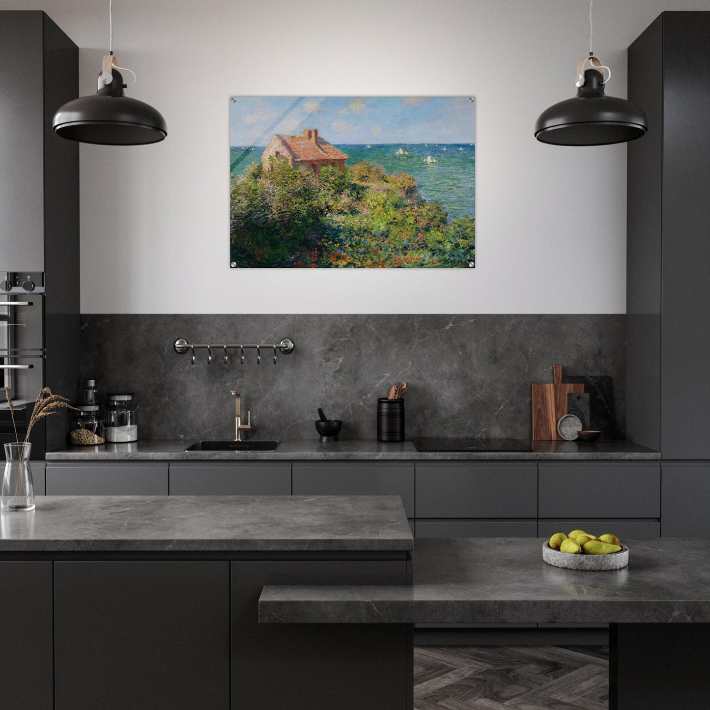 Fisherman's Cottage at Varengeville - claude monet Acrylic Print - 70x100 cm / 28x40″ inches | claude monet Wall Art | claude monet Prints