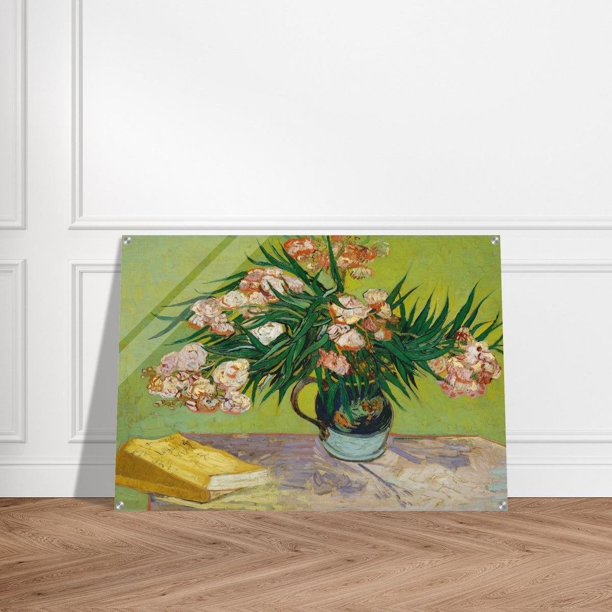 Oleanders and Books - Vincent van Gogh Acrylic Print - 70x100 cm / 28x40″ inches