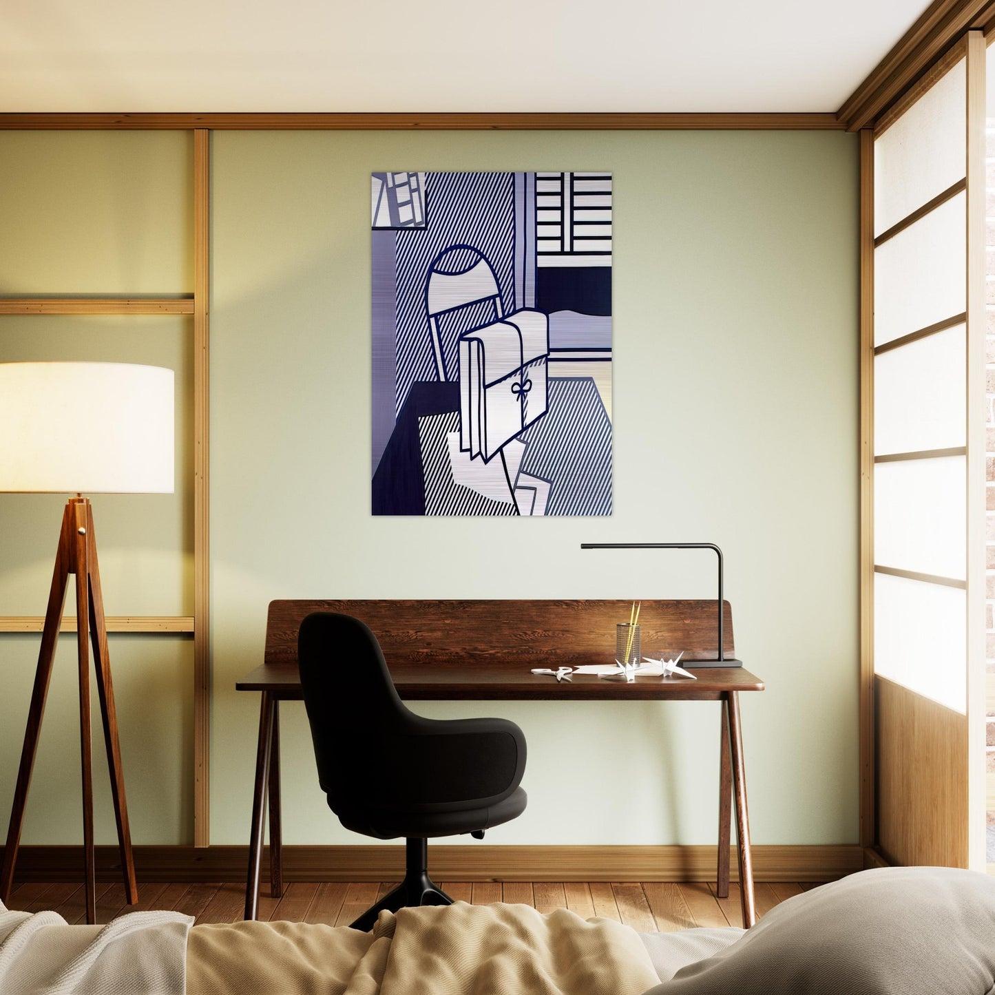 STILL LIFE WITH DOSSIER 1976 - Roy Lichtenstein Brushed Aluminum Print - 70x100 cm / 28x40 inches | Roy Lichtenstein Aluminum Print | Roy Lichtenstein Prints