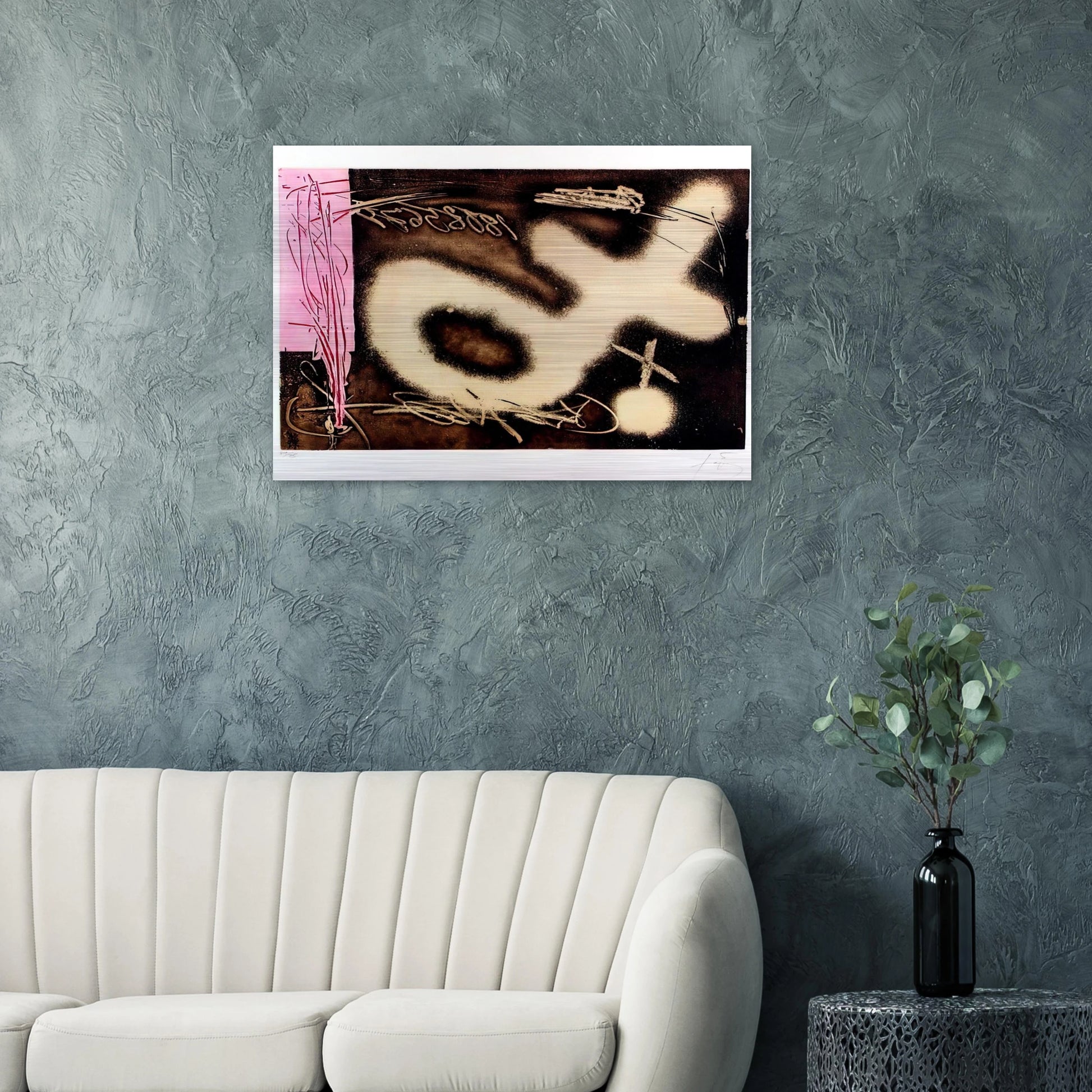 EL P NDULO INM VIL I 1982 - Antoni Tapies Brushed Aluminum Print - 70x100 cm / 28x40 inches | Antoni Tapies Aluminum Print | Antoni Tapies Prints
