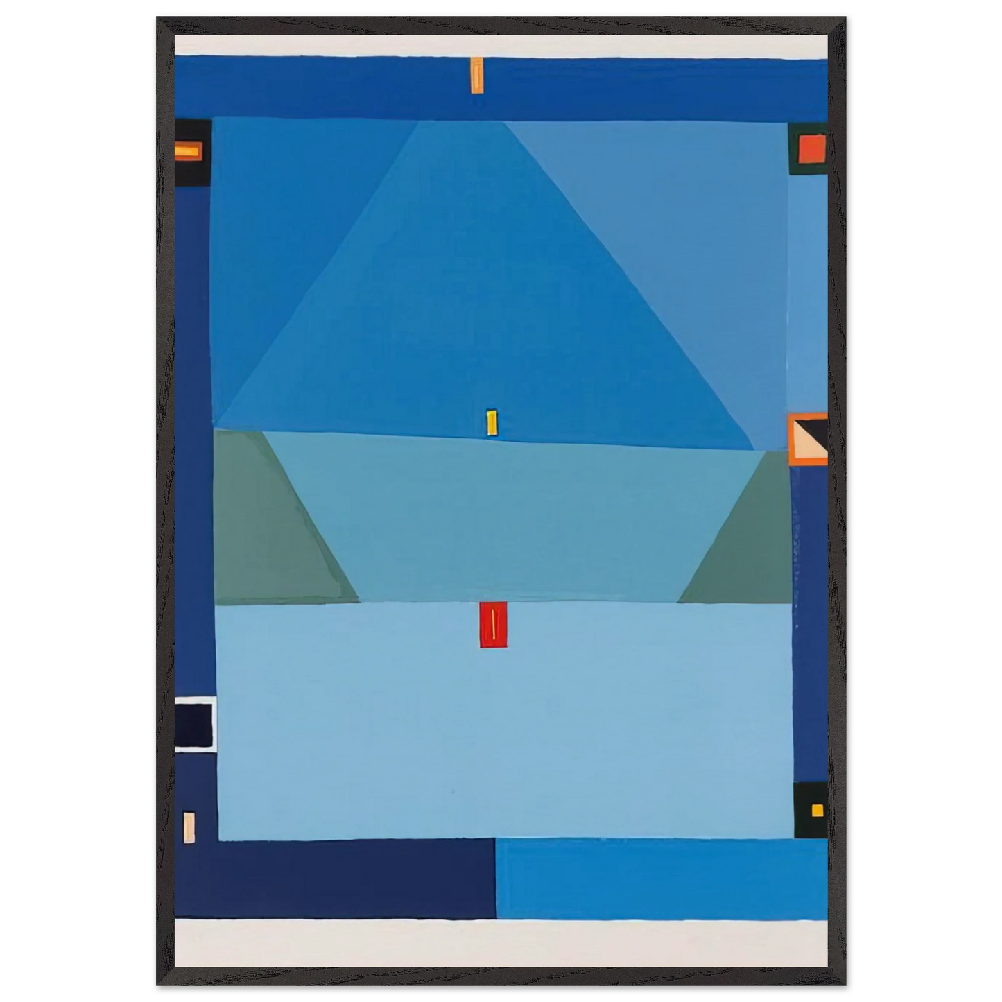 NO TITLE BLUE ABSTRACTION 1997 - Jerzy Nowosielski 70x100 cm / 28x40 inches Framed Art Print – Black Wooden Frame