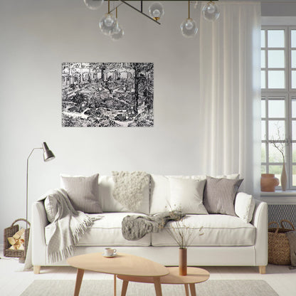 The Courtyard of the Hospital at Arles - Vincent van Gogh Brushed Aluminum Print - 70x100 cm / 28x40 inches | Vincent van Gogh Aluminum Print | Vincent van Gogh Prints