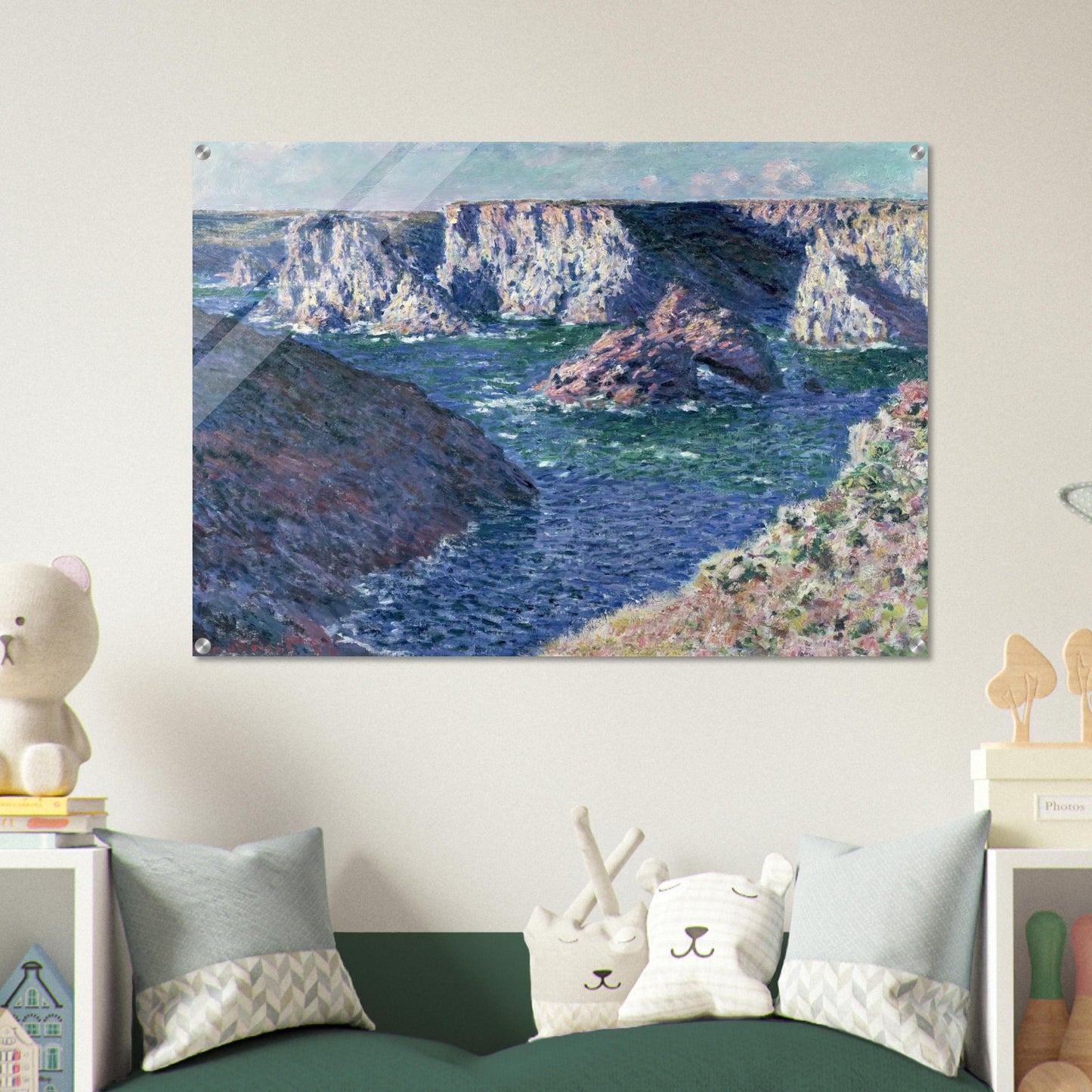 Rocks at Belle-Ile - claude monet Acrylic Print - 70x100 cm / 28x40″ inches