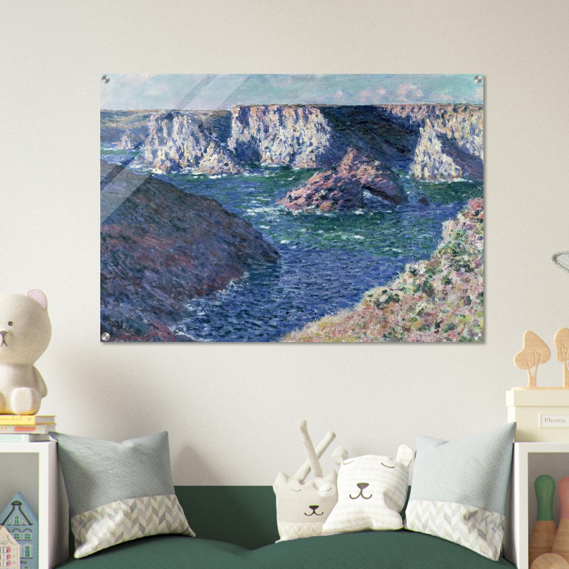 Rocks at Belle-Ile - claude monet Acrylic Print - 70x100 cm / 28x40″ inches