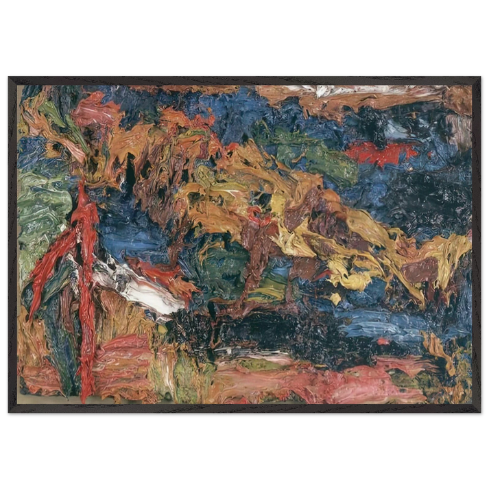 E O W ON HER BLUE EIDERDOWN III - Frank Auerbach 70x100 cm / 28x40 inches Framed Art Print – Black Wooden Frame