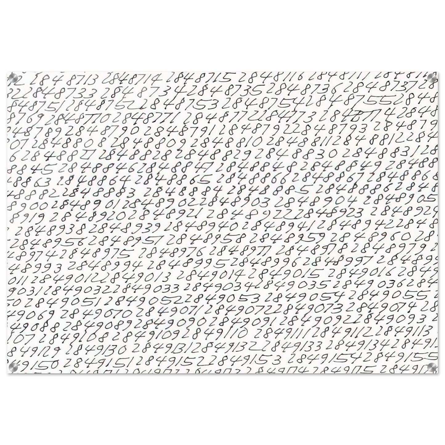 19651 - ∞, Detail - Conceptual Art - Roman Opalka Acrylic Print - 70x100 cm / 28x40″ inches