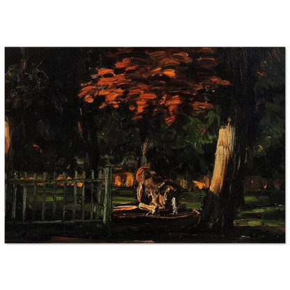 The Lion and the Basin at Jas de Bouffan - Paul Cézanne Brushed Aluminum Print - 70x100 cm / 28x40 inches | Paul Cézanne Aluminum Print | Paul Cézanne Prints