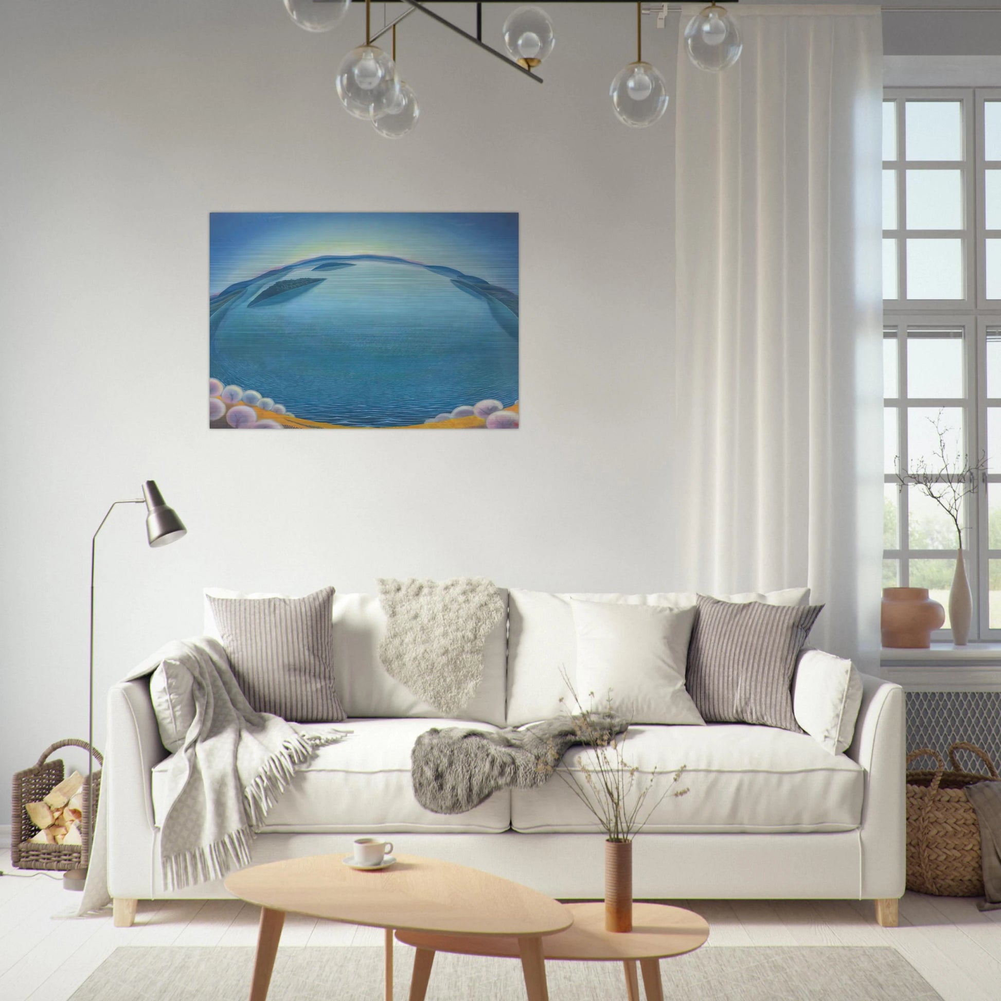 Lago-alba - 1942 - Gerardo Dottori Brushed Aluminum Print - 70x100 cm / 28x40 inches | Gerardo Dottori Aluminum Print | Gerardo Dottori Prints