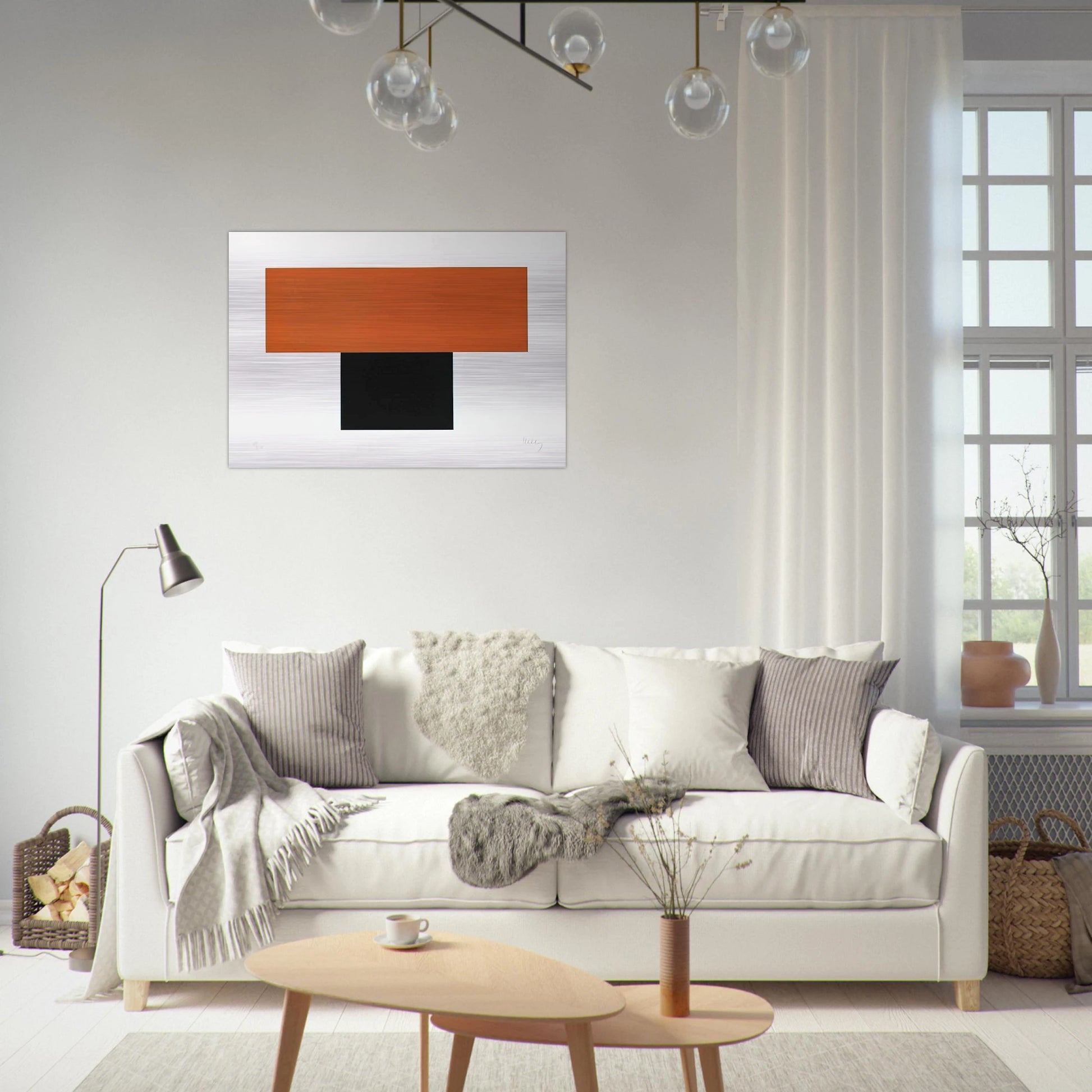Red-Orange over Black - Ellsworth Kelly Brushed Aluminum Print - 70x100 cm / 28x40 inches | Ellsworth Kelly Aluminum Print | Ellsworth Kelly Prints