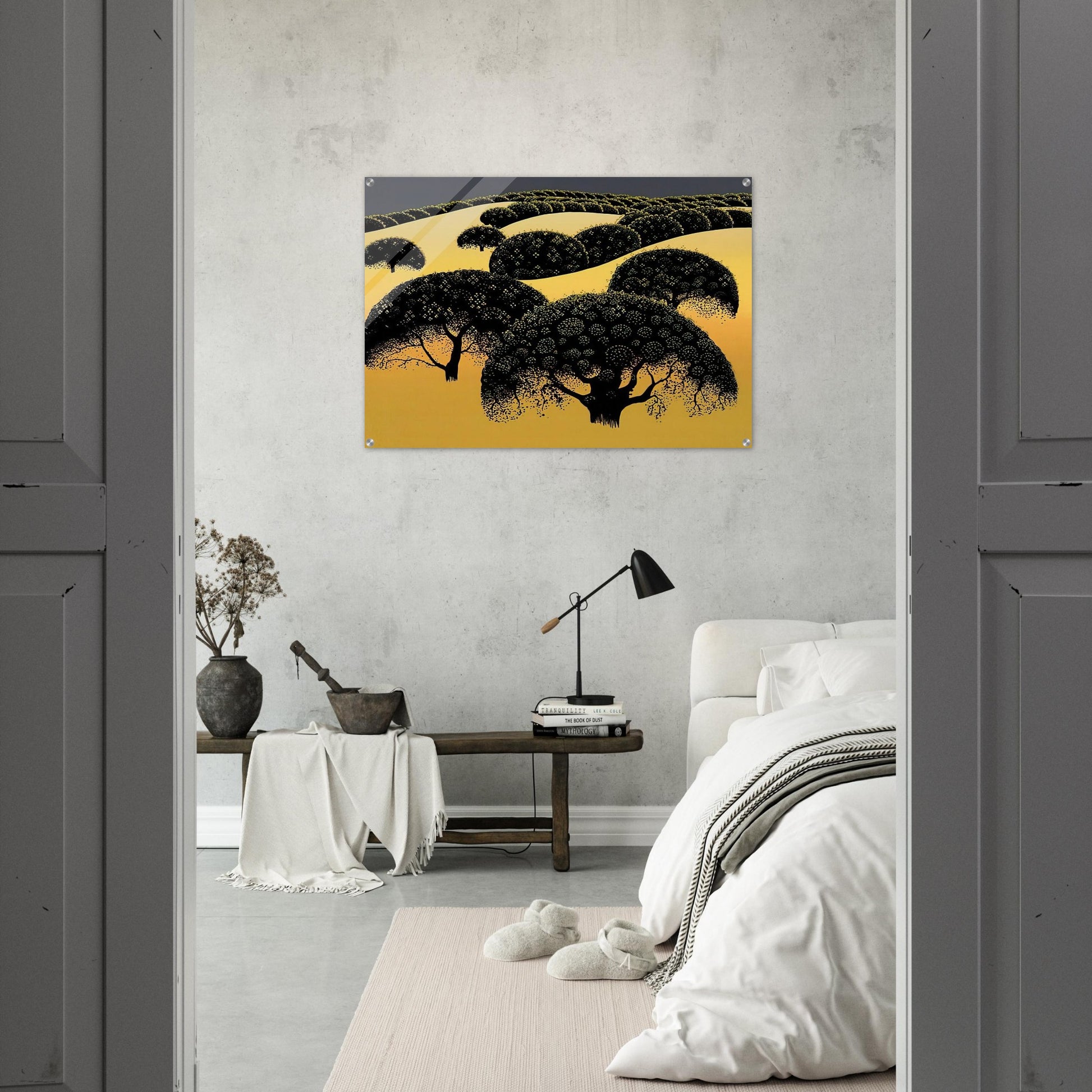 Santa Ynez Oaks - Eyvind Earle Acrylic Print - 70x100 cm / 28x40″ inches