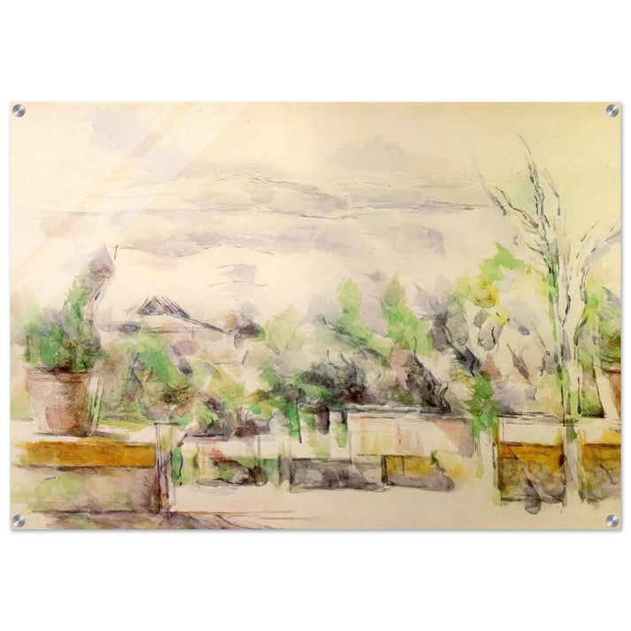 The Garden Terrace at Les Lauves - Paul Cézanne Acrylic Print - 70x100 cm / 28x40″ inches