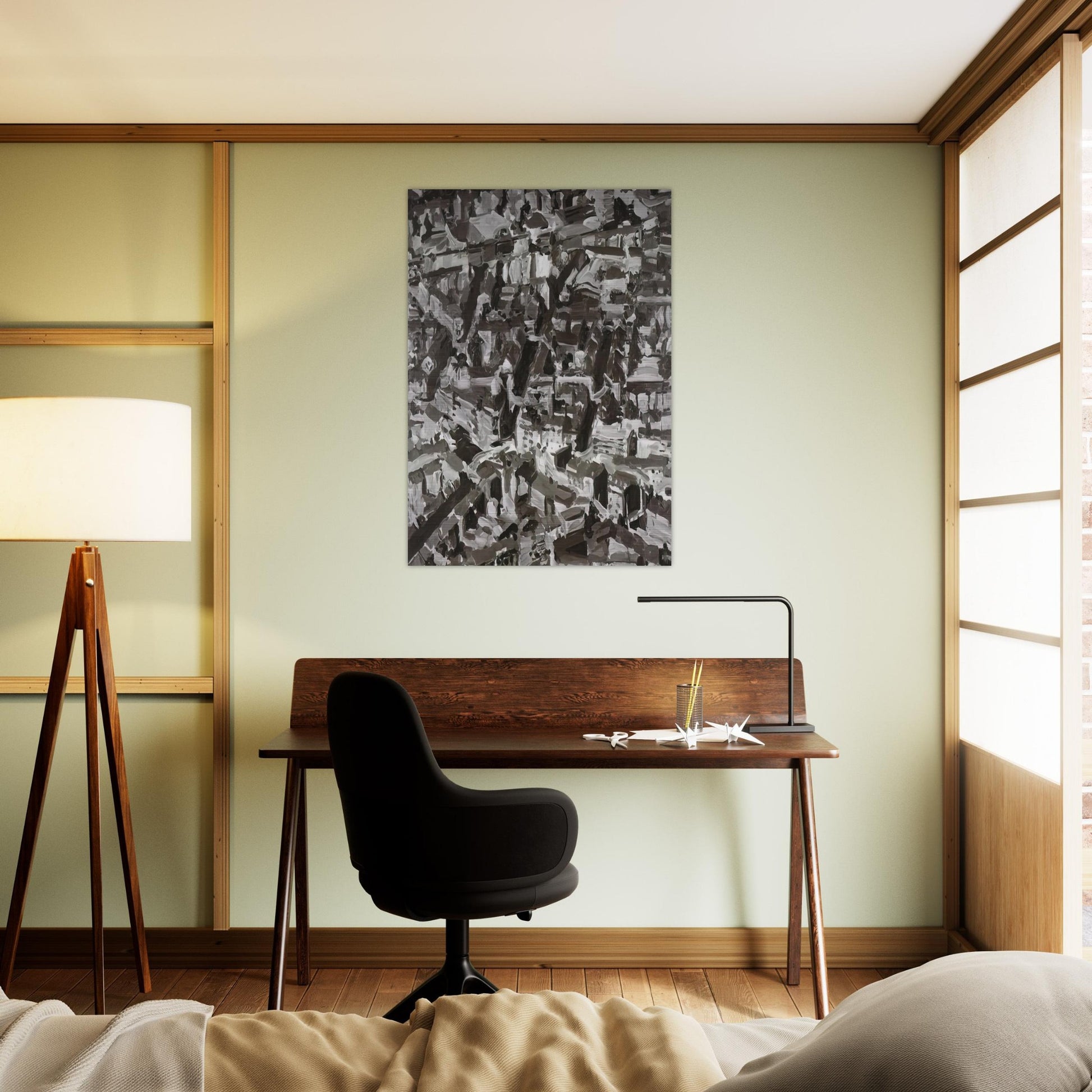 TOWNSCAPE D 1968 - Gerhard Richter Brushed Aluminum Print - 70x100 cm / 28x40 inches | Gerhard Richter Aluminum Print | Gerhard Richter Prints