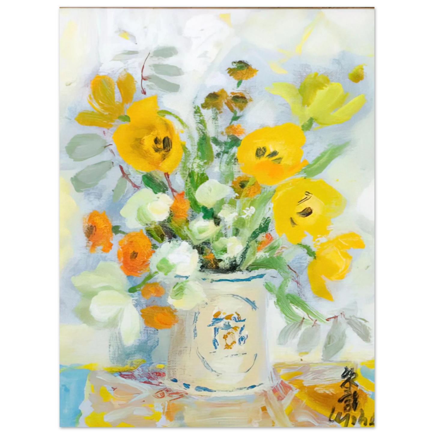 Le Pho - Still life with poppies - 1975  75x100 cm / 30x40inches Fine Art Poster