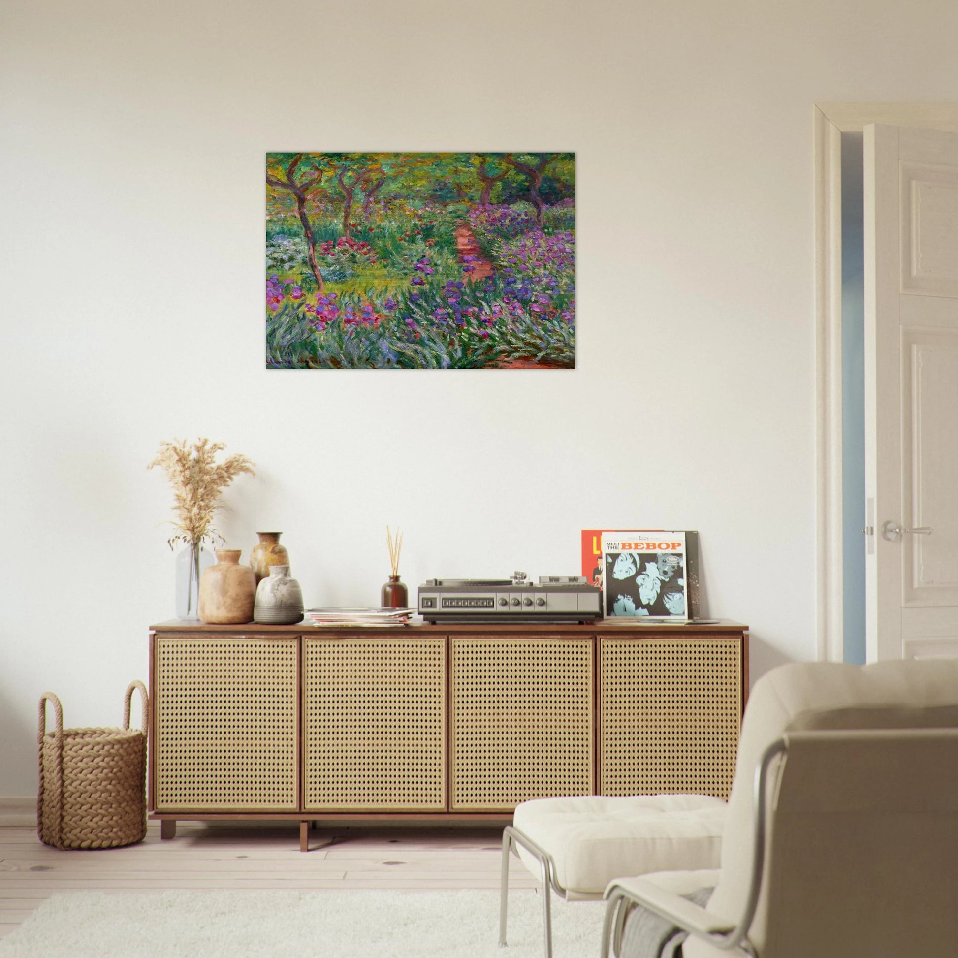The Iris Garden at Giverny - claude monet Brushed Aluminum Print - 70x100 cm / 28x40 inches | claude monet Aluminum Print | claude monet Prints