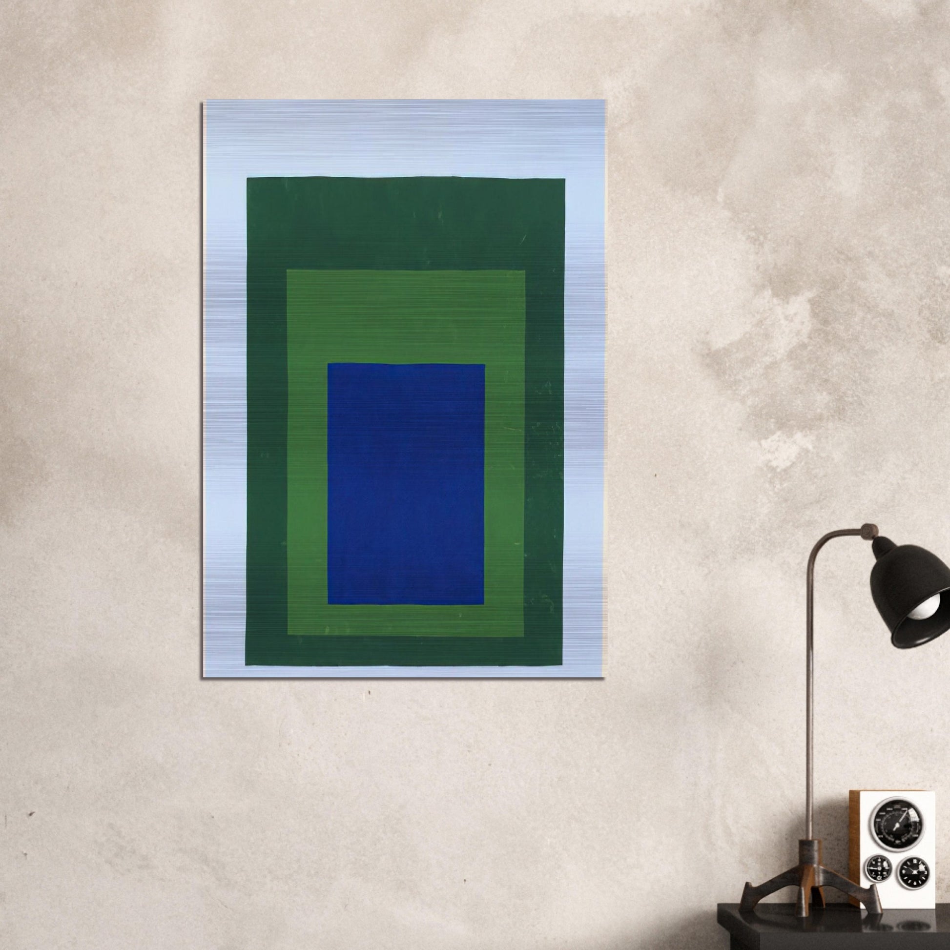 HOMAGE TO THE SQUARE BLUE GREEN 1950 - Josef Albers Brushed Aluminum Print - 70x100 cm / 28x40 inches | Josef Albers Aluminum Print | Josef Albers Prints
