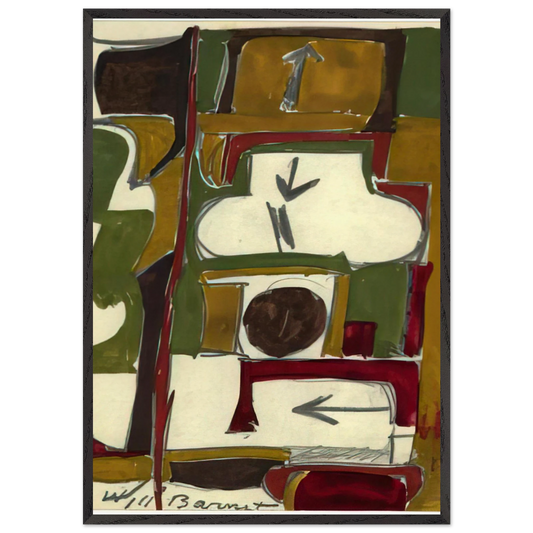 Untitled - c1956 United States - Will Barnet 70x100 cm / 28x40 inches Framed Art Print – Black Wooden Frame