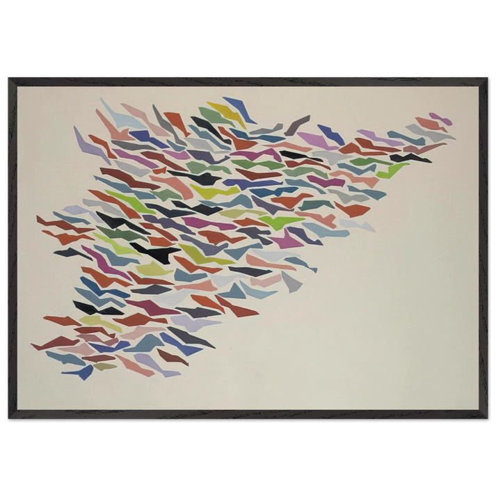 Variables with Color - Post-Painterly Abstraction - Robert Goodnough 70x100 cm / 28x40 inches Framed Art Print – Black Wooden Frame