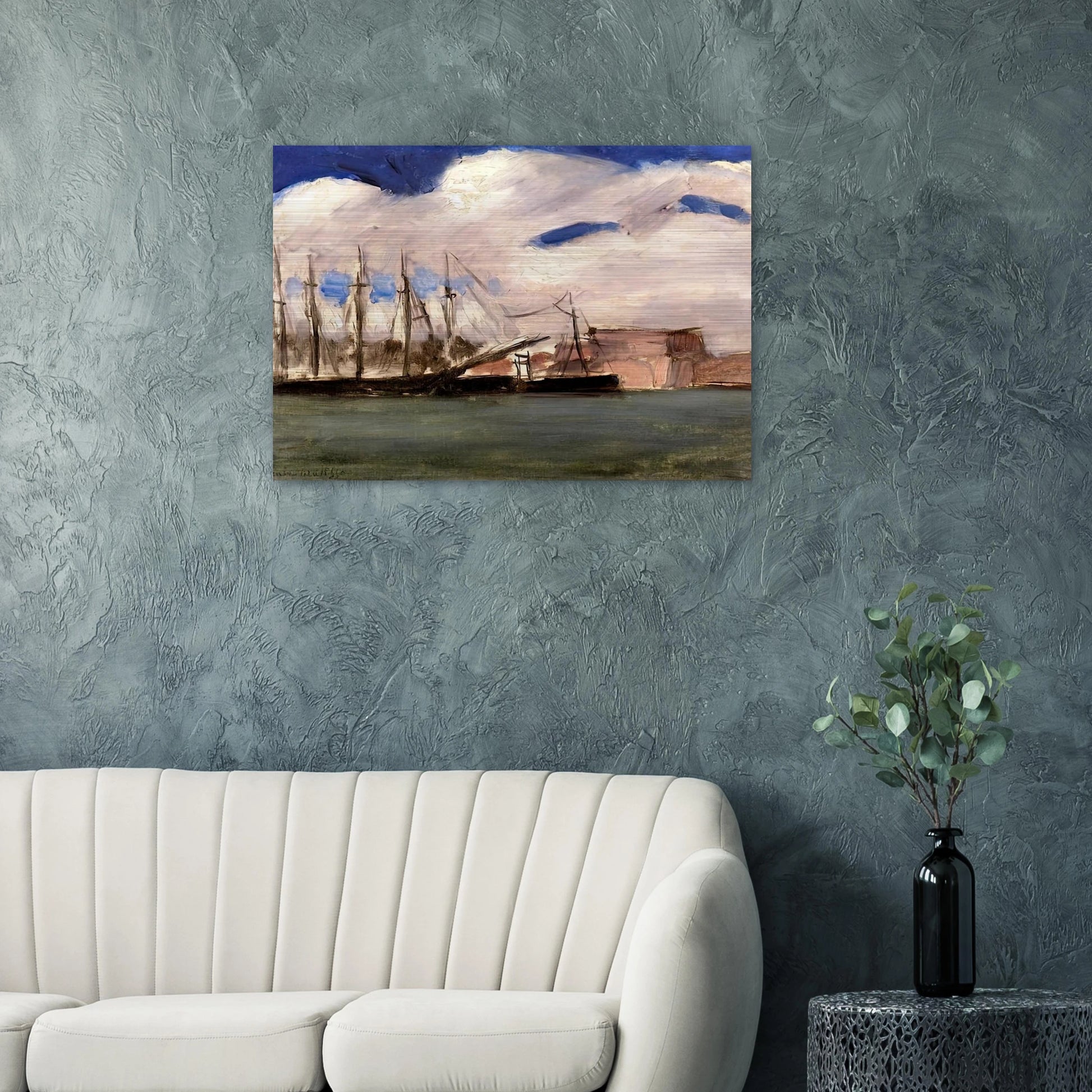 WHITE CLOUDS THE OLD PORT OF MARSEILLE 1918 - Henri Matisse Brushed Aluminum Print - 70x100 cm / 28x40 inches | Henri Matisse Aluminum Print | Henri Matisse Prints
