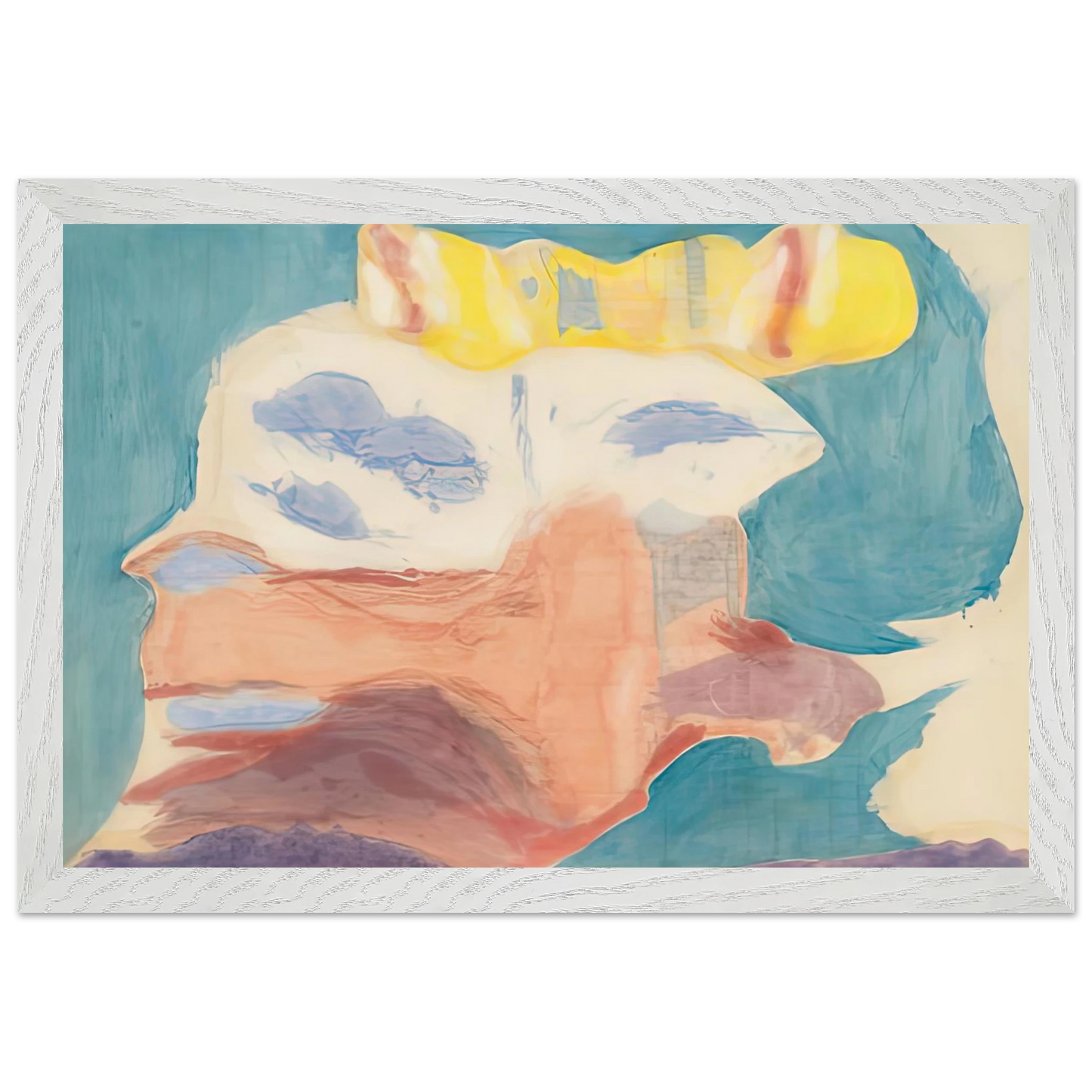Helen Frankenthaler - Sea Goddess, 1963- Wall Art - 60x80 cm / 24x32 inches - Premium Wooden Framed Poster With Fine Art Paper-canvas - White frame