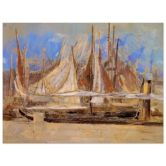 Odilon Redon - YACHTS AT ROYAN 1902  75x100 cm / 30x40inches Fine Art Poster