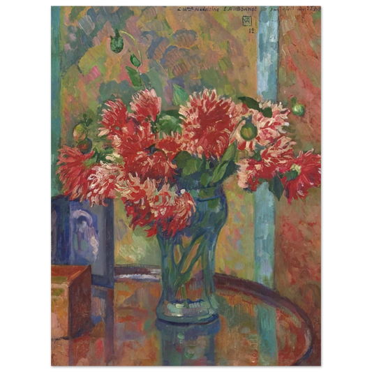 Theo van Rysselberghe - DAHLIAS TO MME MADELEINE E R BONNET 1912  75x100 cm / 30x40inches Fine Art Poster