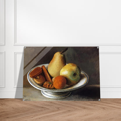 Fruit Bowl with Fruit - 1918 - Pablo Picasso Acrylic Print - 70x100 cm / 28x40″ inches | Pablo Picasso Wall Art | Pablo Picasso Prints