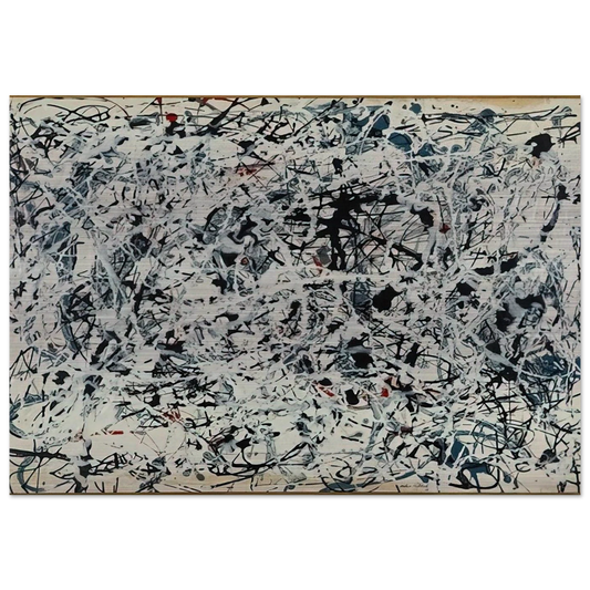 COMPOSITION WHITE BLACK BLUE AND RED ON WHITE 1948 - Jackson Pollock Brushed Aluminum Print - 70x100 cm / 28x40 inches | Jackson Pollock Aluminum Print | Jackson Pollock Prints