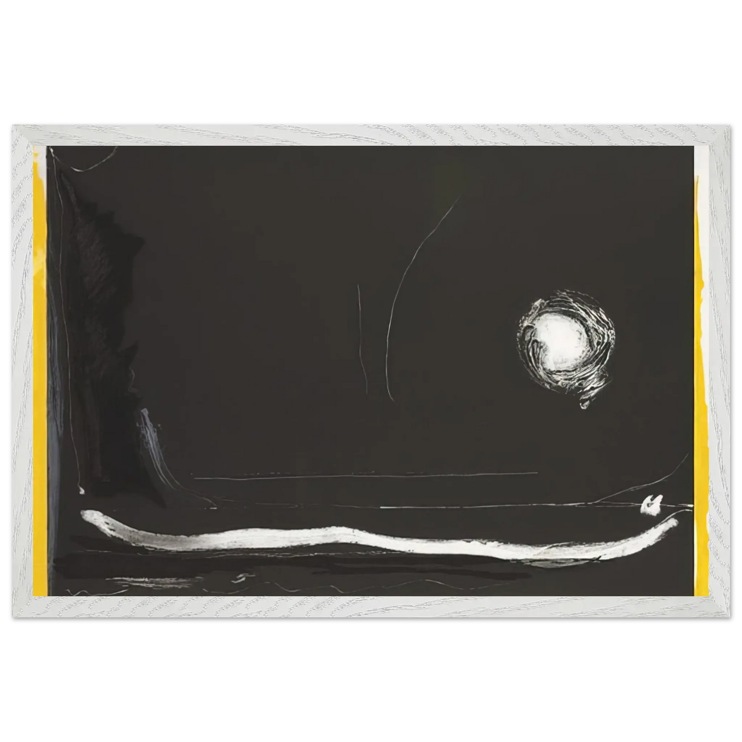 Helen Frankenthaler - Yellow Jack - 1985 Wall art - 15x20 cm / 6x8 Inches - Premium Wooden Framed Poster With Fine Art Paper - White frame