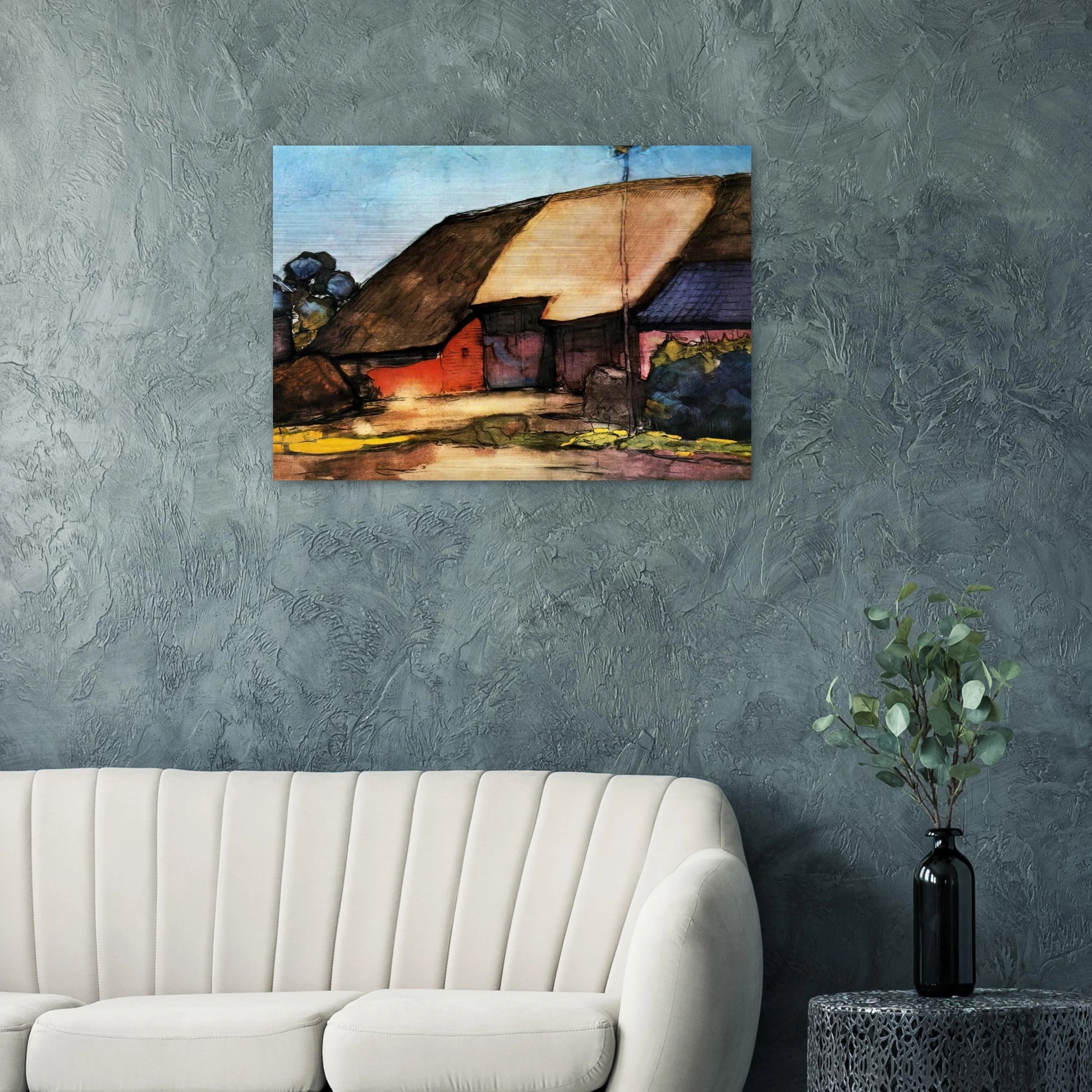 Small farm on Nistelrode - Piet Mondrian Brushed Aluminum Print - 70x100 cm / 28x40 inches | Piet Mondrian Aluminum Print | Piet Mondrian Prints