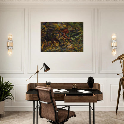 JOLTS OF A CAB 1911 - Carlo Carra Brushed Aluminum Print - 70x100 cm / 28x40 inches | Carlo Carra Aluminum Print | Carlo Carra Prints