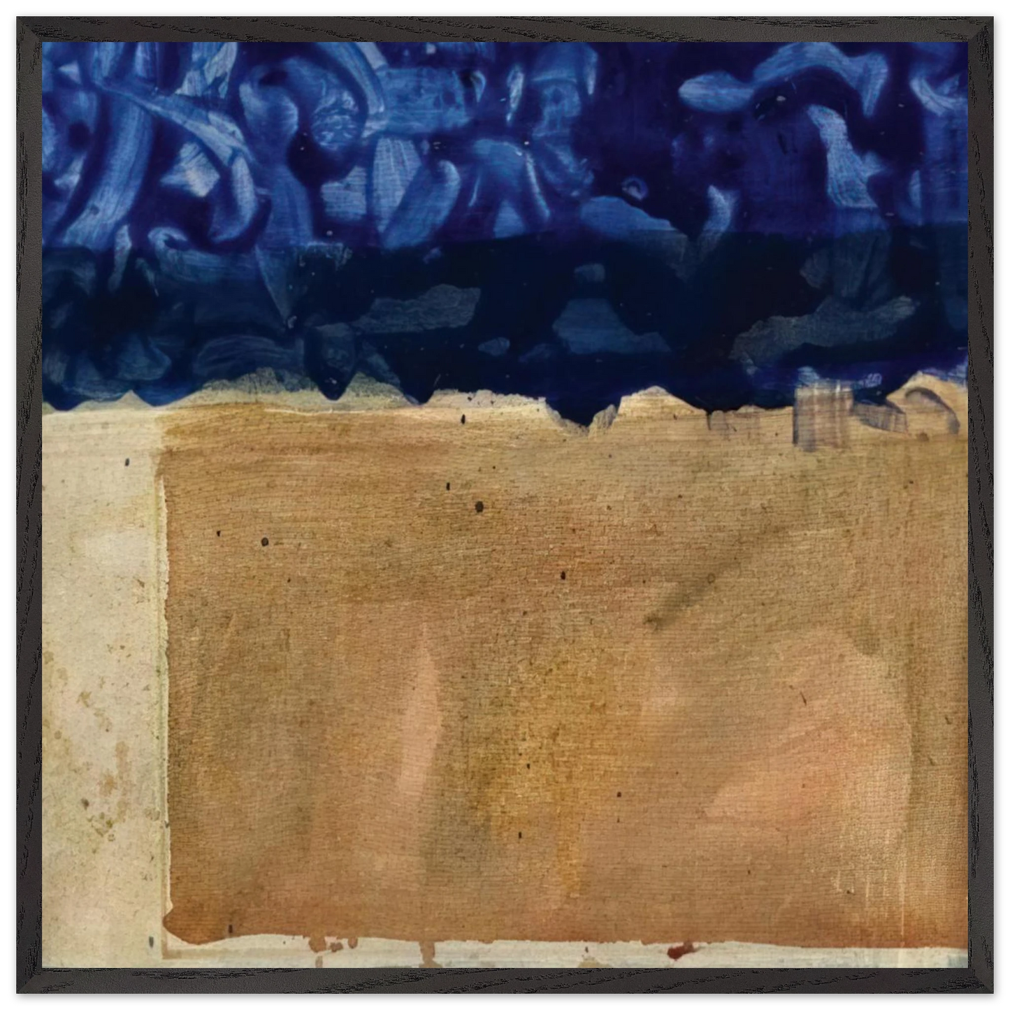 Helen Frankenthaler - Shoreline - 1952 Wall art - 28x43  cm / XL (11x17 inches) - Premium Wooden Framed Poster With Fine Art Paper-canvas - Black frame