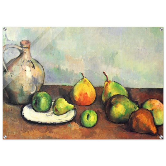 Still life, pitcher and fruit - Paul Cézanne Acrylic Print - 70x100 cm / 28x40″ inches