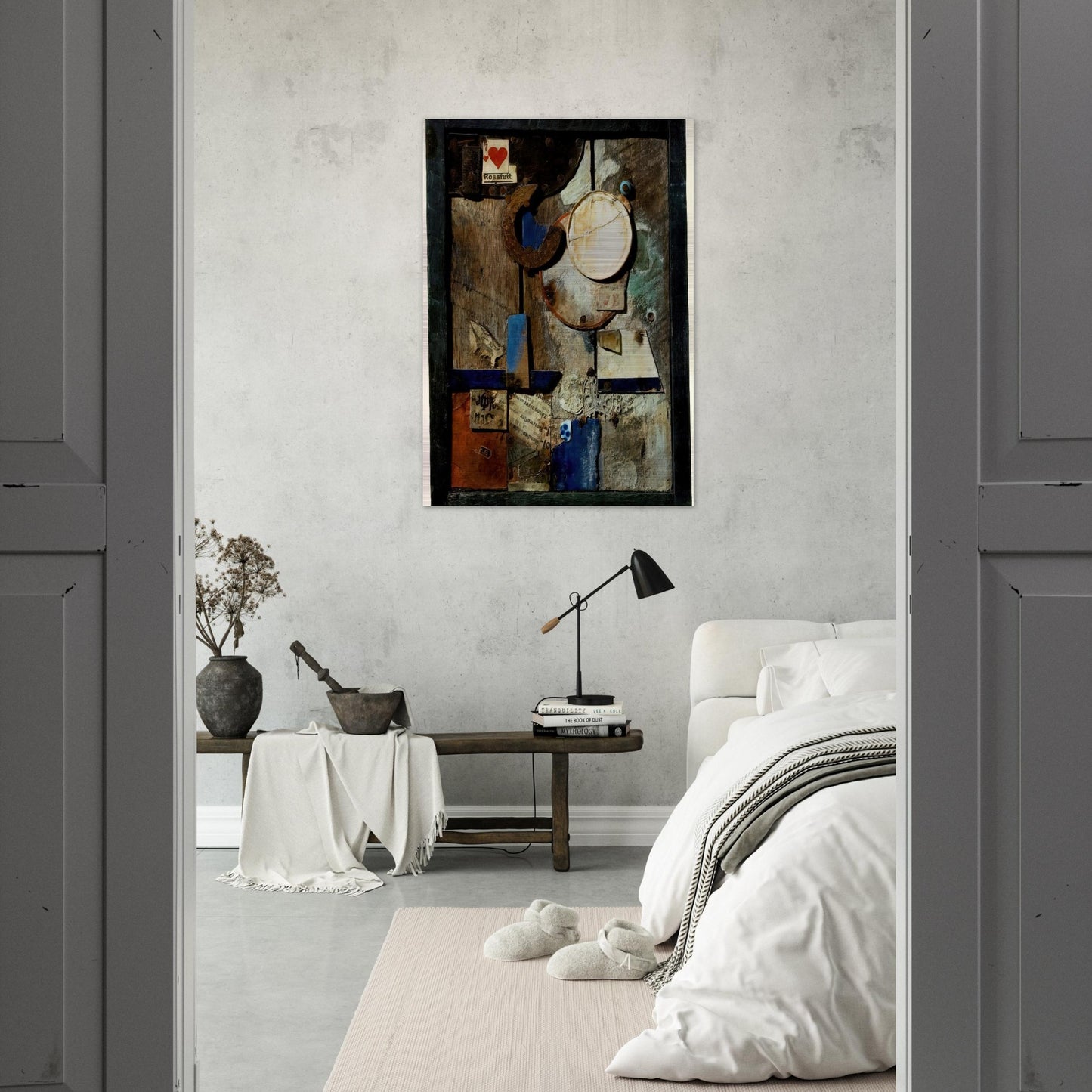 MERZBILD ROSSFETT 1919 - Kurt Schwitters Brushed Aluminum Print - 70x100 cm / 28x40 inches | Kurt Schwitters Aluminum Print | Kurt Schwitters Prints