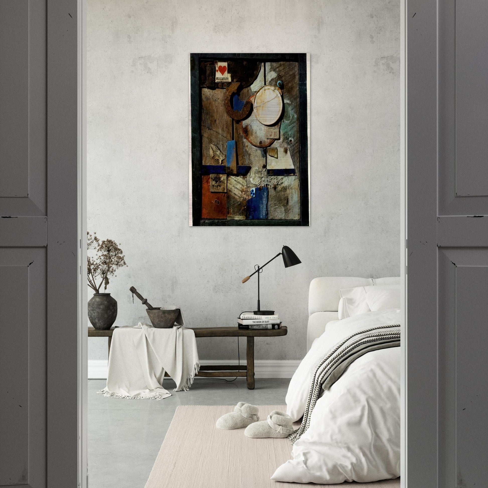 MERZBILD ROSSFETT 1919 - Kurt Schwitters Brushed Aluminum Print - 70x100 cm / 28x40 inches | Kurt Schwitters Aluminum Print | Kurt Schwitters Prints