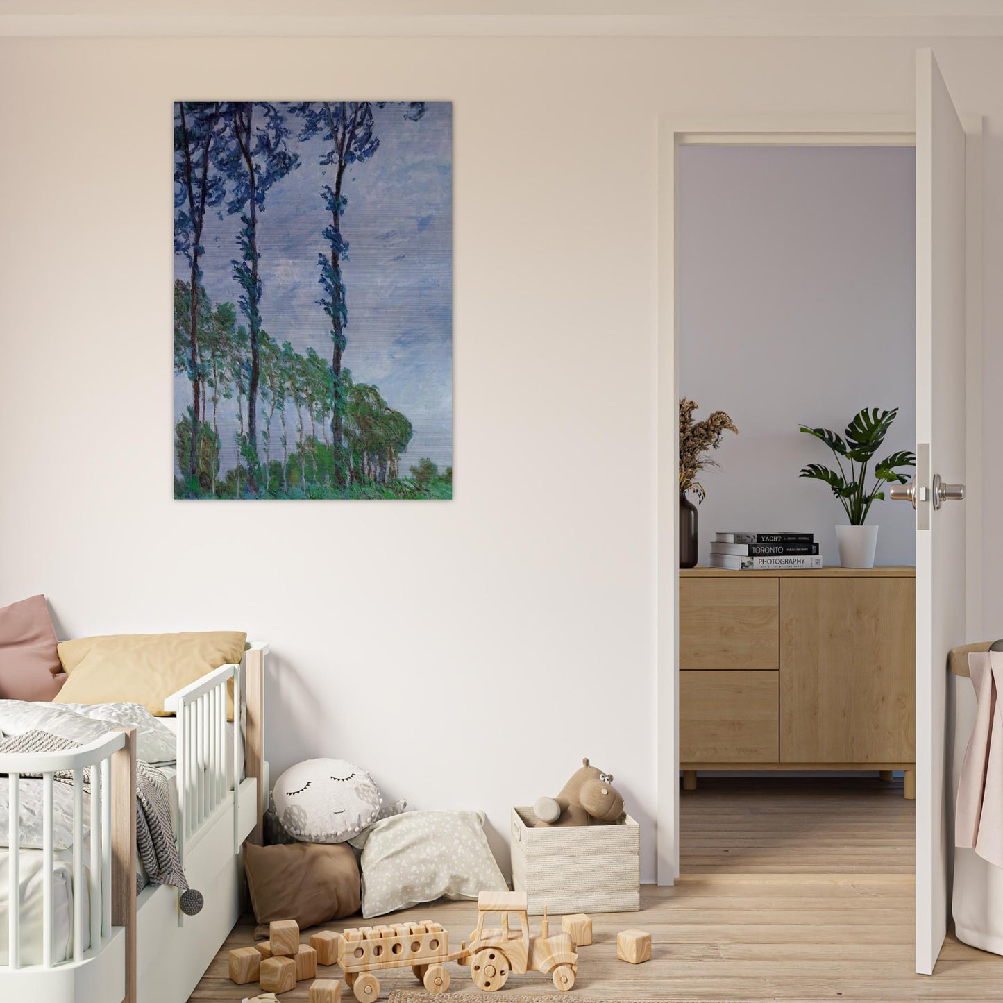 Poplars, Wind Effect - claude monet Brushed Aluminum Print - 70x100 cm / 28x40 inches | claude monet Aluminum Print | claude monet Prints