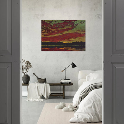 SUNSET 1915 - Tom Thomson Brushed Aluminum Print - 70x100 cm / 28x40 inches | Tom Thomson Aluminum Print | Tom Thomson Prints