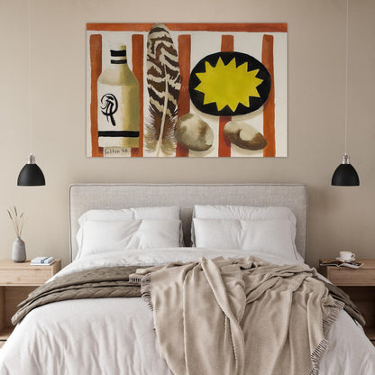 Feather and two stones - 2008 - Mary Fedden Art Prints - 100x150 cm / 40x60″ inches | Mary Fedden Poster | Mary Fedden Prints