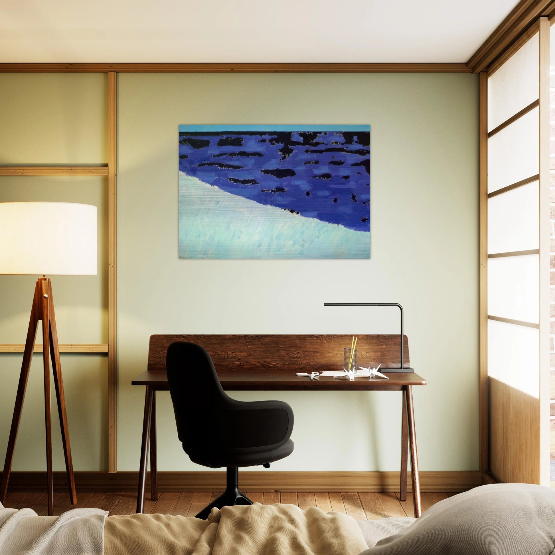 Sea Grasses and Blue Sea - 1958 - Milton Avery Brushed Aluminum Print - 70x100 cm / 28x40 inches | Milton Avery Aluminum Print | Milton Avery Prints