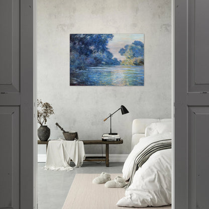 Morning on the Seine at Giverny 02 - claude monet Brushed Aluminum Print - 70x100 cm / 28x40 inches | claude monet Aluminum Print | claude monet Prints