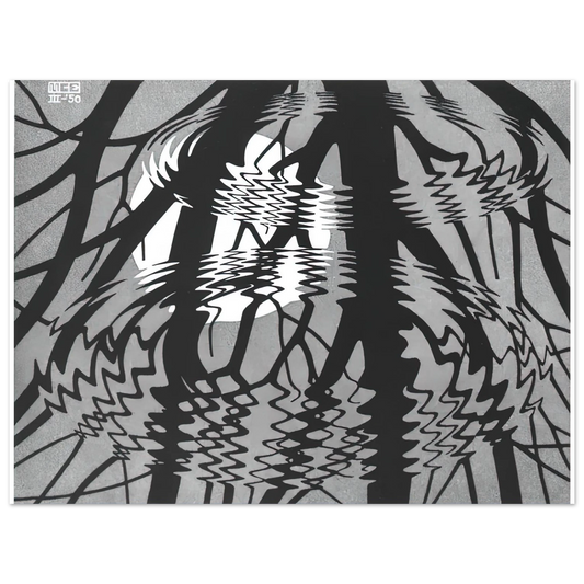 MC Escher - RIPPLED SURFACE Wall Art - 21x29.7 cm / 8x12" - Fine Art Poster-canvas - -