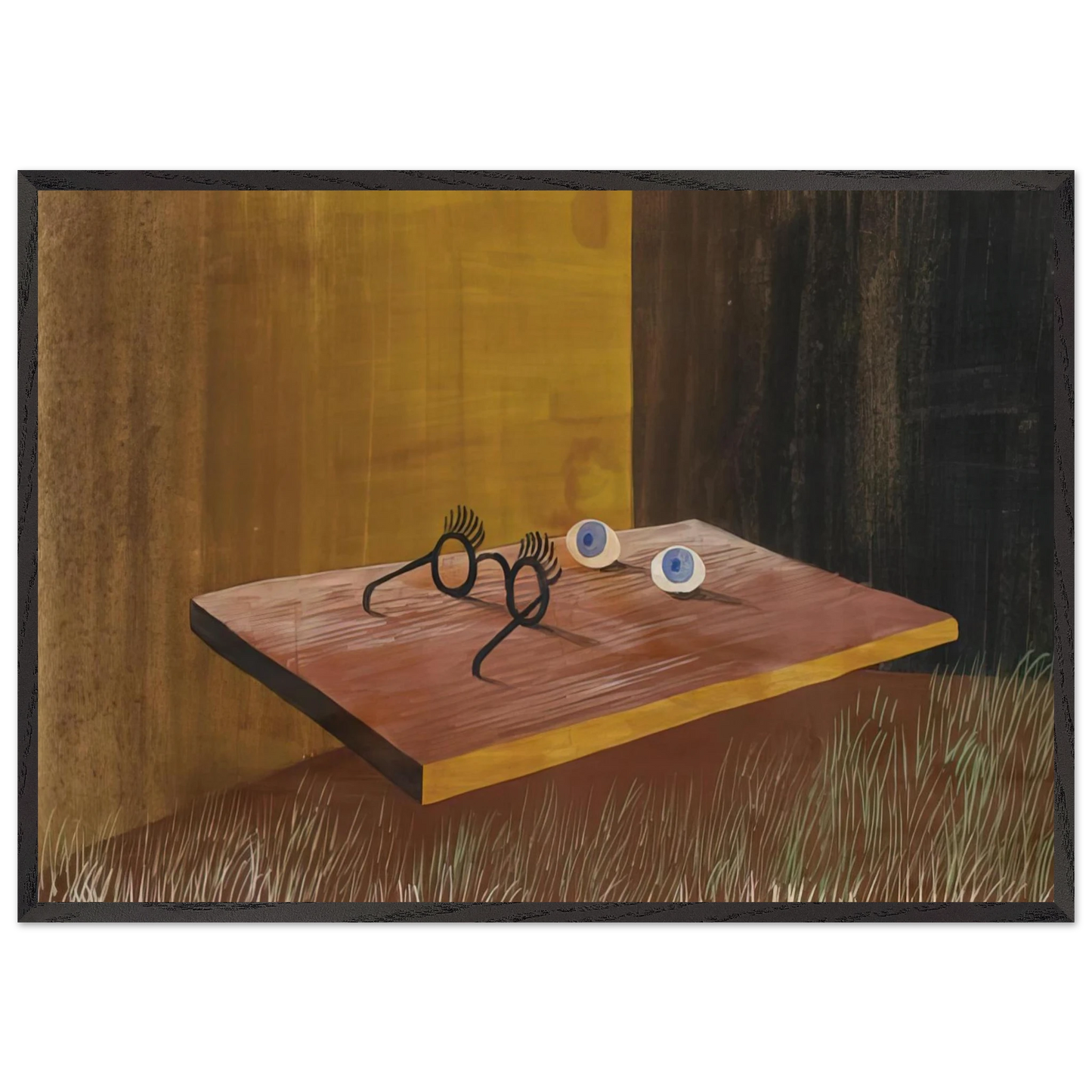 EYES ON THE TABLE 1938 - Remedios Varo 70x100 cm / 28x40 inches Framed Art Print – Black Wooden Frame